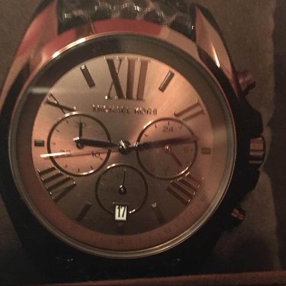 Michael Kors copper colored wrist watch. Snake embossed. Never worn. Authentic. - Picture 1 of 8